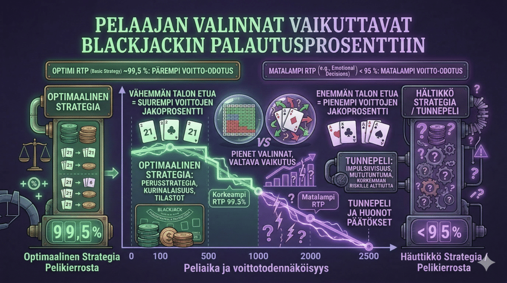 blackjack strategia palautusprosentti