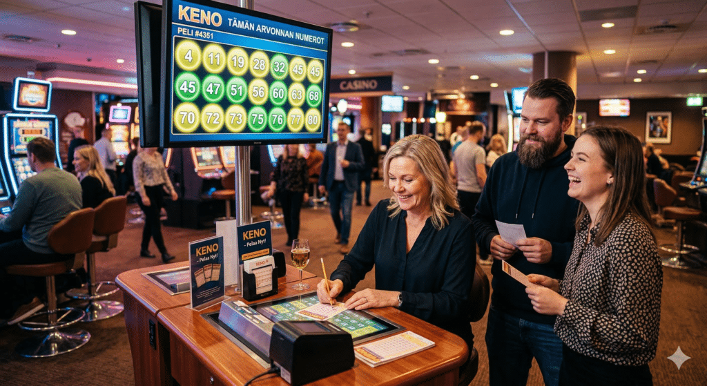 ihmisiä pelaamassa kenoa